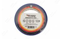 KR-09-2005 Изолента ПВХ KRANZ 15 мм х 10 м, синяя, упаковка 10 роликов