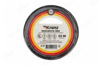KR-09-2106 Изолента ПВХ KRANZ 15 мм х 25 м, черная, упаковка 5 роликов