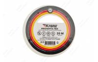 KR-09-2601 Изолента ПВХ KRANZ 15 мм х 20 м, белая, упаковка 10 роликов