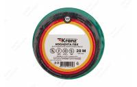 KR-09-2603 Изолента ПВХ KRANZ 15 мм х 20 м, зеленая, упаковка 10 роликов