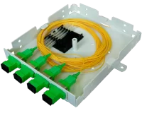 Шкаф кроссовый оптический настенный ШКОН микро, 4 SM, укомплектованный 4 SC/APC