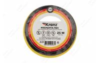 KR-09-2107 Изолента ПВХ KRANZ 15 мм х 25 м, желто-зеленая, упаковка 5 роликов