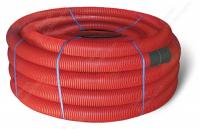 121990 Двустенная труба ПНД гибкая для кабельной канализации д.90мм с протяжкой, SN8, 500Н,  в бухте 50м, цвет красный