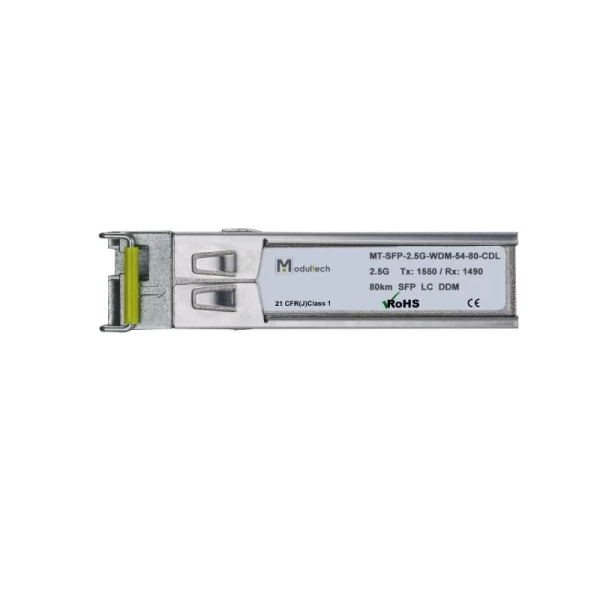 Модуль SFP WDM 2,5 Гбит/с, 80 км, 1550/1490 нм, SMF, LC