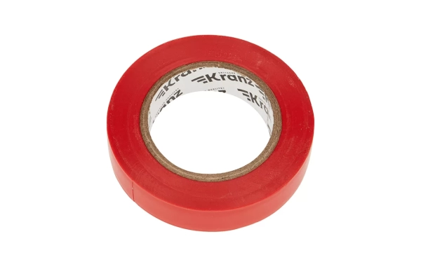 KR-09-2604 Изолента ПВХ KRANZ 0.13х15 мм, 20 м, красная упаковка 10 роликов
