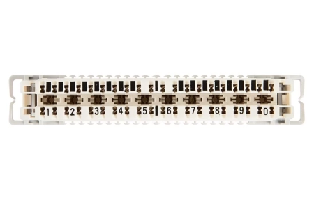 6089 1 121-02 Плинт LSA-PROFIL 2/10 с нормально замкнутыми контактами с маркировкой 1...0