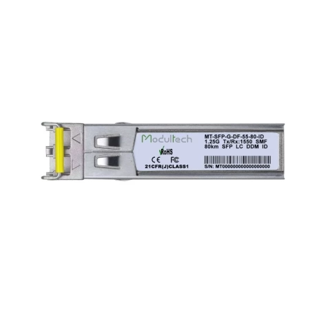 Industrial SFP 1,25 Гбит/с, 80 км, 1550 нм, SMF, LC