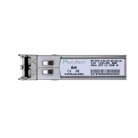 Industrial SFP 2,5 Гбит/с, 0,3 км, 850 нм, MMF, LC