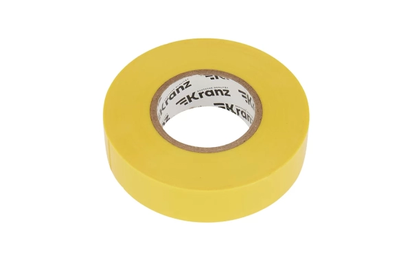 KR-09-2802 Изолента ПВХ KRANZ профессиональная, 0.18х19 мм, 20 м, желтая упаковка 10 роликов