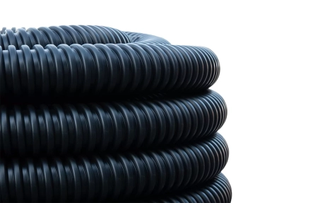 Труба ССД-Пайп УльтраФ, OD=63 мм, 800N, SN22, с протяжкой (бухта 100 м) Труба полимерная жёсткая гофрированная спиральная ультрафиолетостойкая, не распространяющая горение