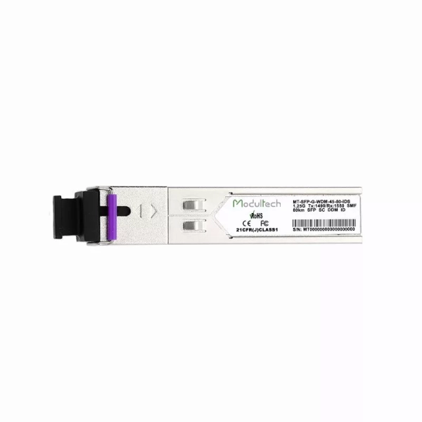 Industrial SFP WDM 1,25 Гбит/с, 80 км, 1490/1550 нм, SMF, SC