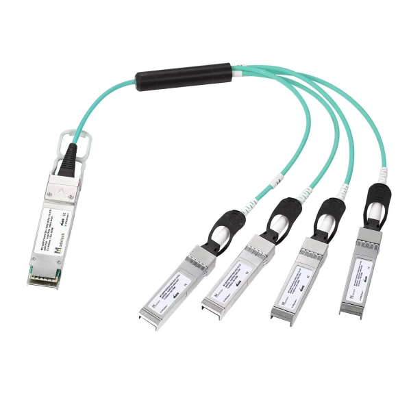 AOC кабель QSFP28 – 4xSFP28, 4×25 Гбит/с, 15 м