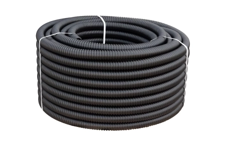 Труба ССД-Пайп УльтраФ, OD=63 мм, 800N, SN22, с протяжкой (бухта 100 м) Труба полимерная жёсткая гофрированная спиральная ультрафиолетостойкая, не распространяющая горение