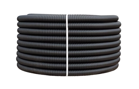 Труба ССД-Пайп УльтраФ, OD=63 мм, 800N, SN22, с протяжкой (бухта 100 м) Труба полимерная жёсткая гофрированная спиральная ультрафиолетостойкая, не распространяющая горение