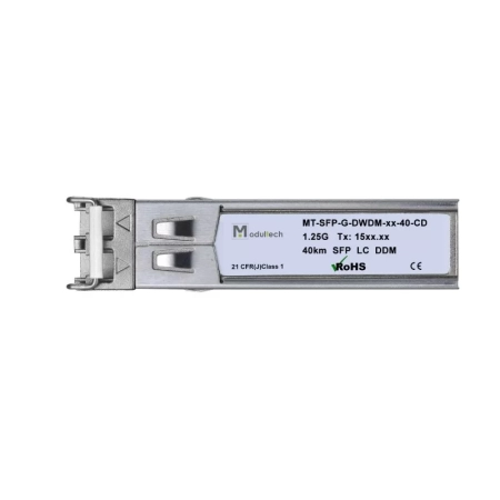 Модуль SFP DWDM 1.25 Гбит/с, 40 км, 1528,77-1565,5 нм, SMF, LC