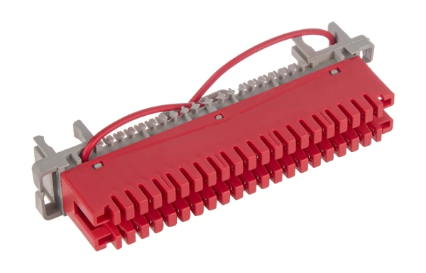 Плинт заземления универсальный ПВТ 10 пар, красный