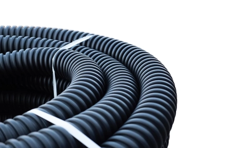 Труба ССД-Пайп УльтраФ, OD=63 мм, 800N, SN22, с протяжкой (бухта 100 м) Труба полимерная жёсткая гофрированная спиральная ультрафиолетостойкая, не распространяющая горение