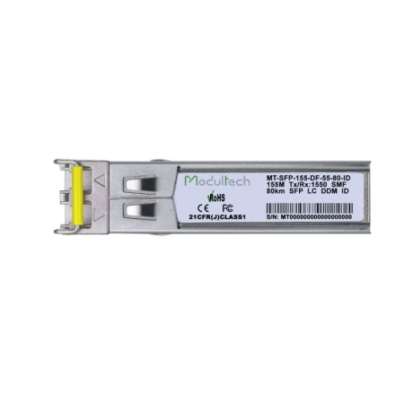 Industrial SFP 155 Мбит/с, 80 км, 1550 нм, SMF, LC