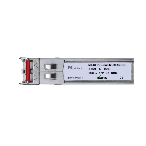 Модуль SFP CWDM 1.25 Гбит/с, 160 км, 1590 нм, SMF, LC
