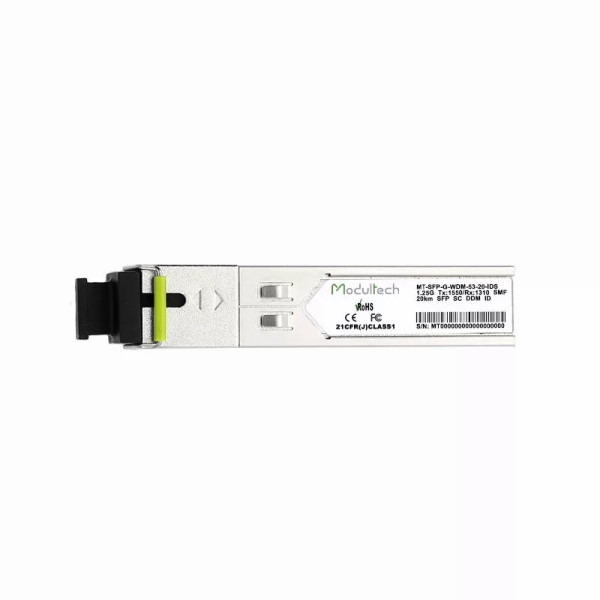 Industrial SFP WDM 1,25 Гбит/с, 20 км, 1550/1310 нм, SMF, SC