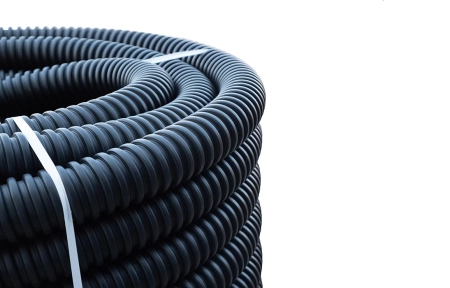 Труба ССД-Пайп УльтраФ, OD=63 мм, 800N, SN22, с протяжкой (бухта 100 м) Труба полимерная жёсткая гофрированная спиральная ультрафиолетостойкая, не распространяющая горение