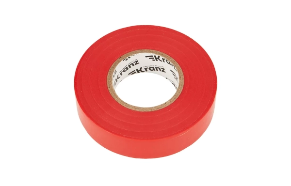 KR-09-2804 Изолента ПВХ KRANZ профессиональная, 0.18х19 мм х 20 м, красная упаковка 10 роликов