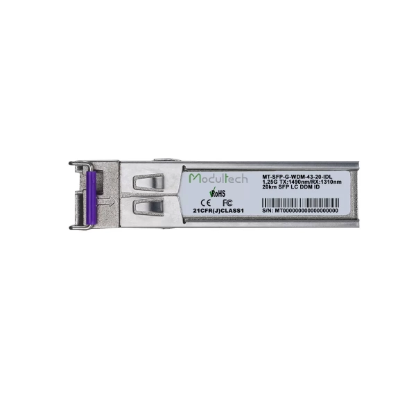 Industrial SFP WDM 1,25 Гбит/с, 20 км, 1490/1310 нм, SMF, LC