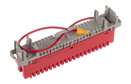 Плинт заземления универсальный ПВТ 10 пар, красный