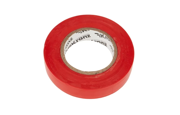 KR-09-2104 Изолента ПВХ KRANZ 15 мм х 25 м, красная, упаковка 5 роликов