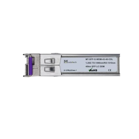 Модуль SFP WDM, 1,25 Гбит/с, 40 км, 1490/1310 нм, SMF, LC