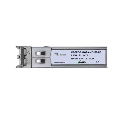 Модуль SFP CWDM 1.25 Гбит/с, 160 км, 1470 нм, SMF, LC