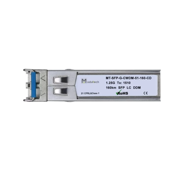 Модуль SFP CWDM 1.25 Гбит/с, 160 км, 1510 нм, SMF, LC